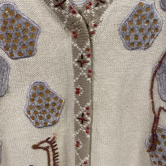 Vintage Storybook Knits cardigan sweater called Giraffe Language size large - Picture 7 of 11